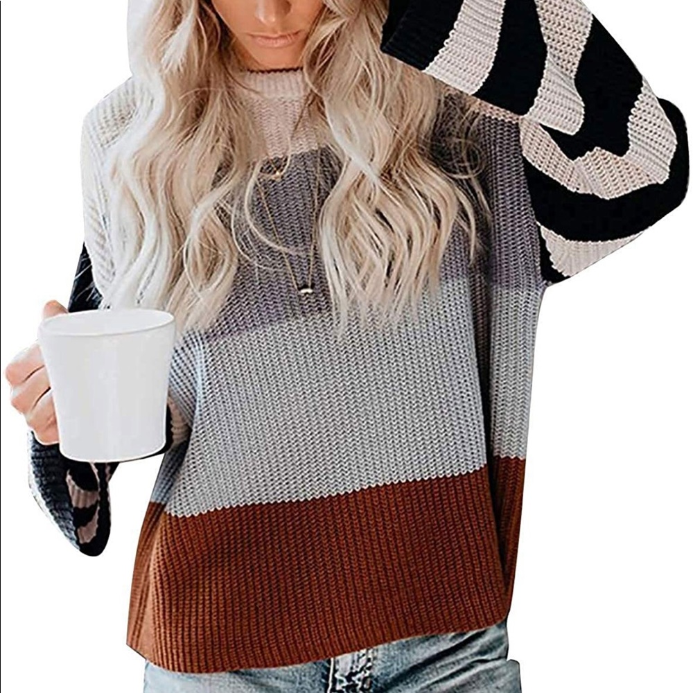 🌼Long Sleeve Sriped Crewneck Sweater🌼